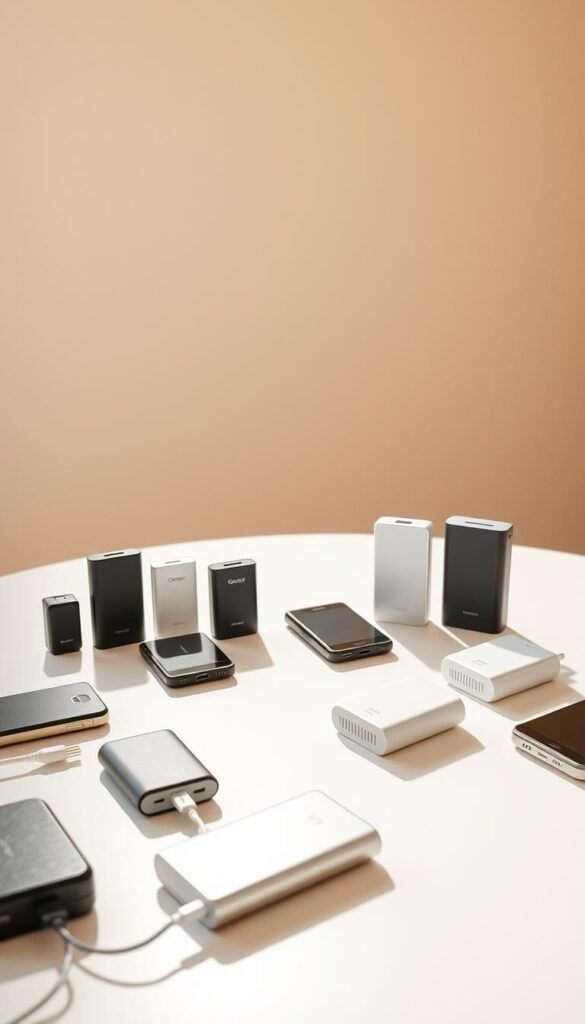 Portable chargers with different battery capacities